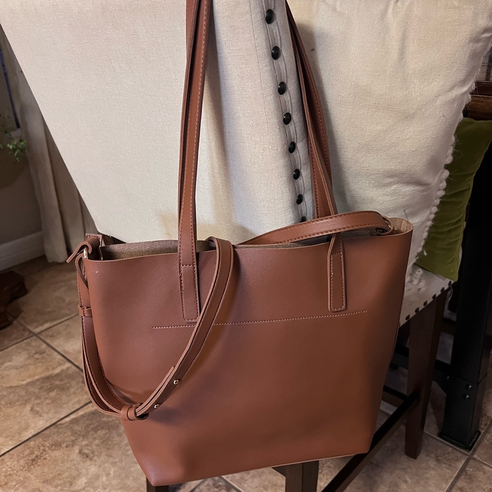 Vegan leather tote